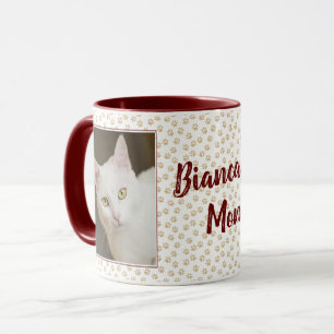 Tasse marron pour maman de chat avec photo personn