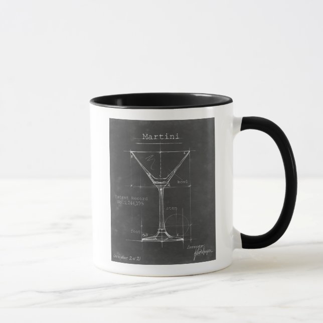 Tasse Martini noir et blanc Plan directeur (Droite)