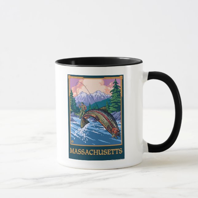 Tasse MassachusettsScène de pêcheurs de pêcheurs de pêch (Droite)