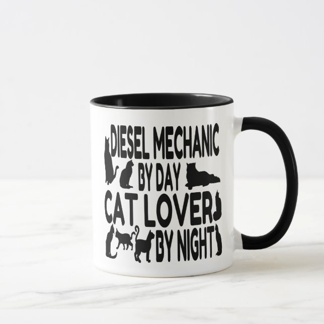 Tasse Mécanique diesel Amoureux des chats (Droite)