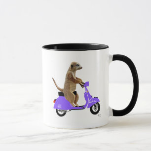 Tasse Meerkat sur Lilac Moped