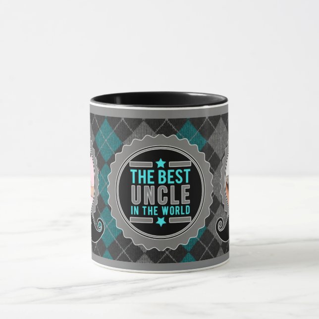 Tasse Meilleur oncle du monde en Jacquard vert Turquoise (Centre)