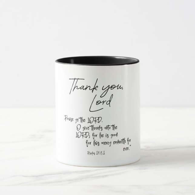 Tasse Merci Lord Citation avec Verse Bible (Centre)