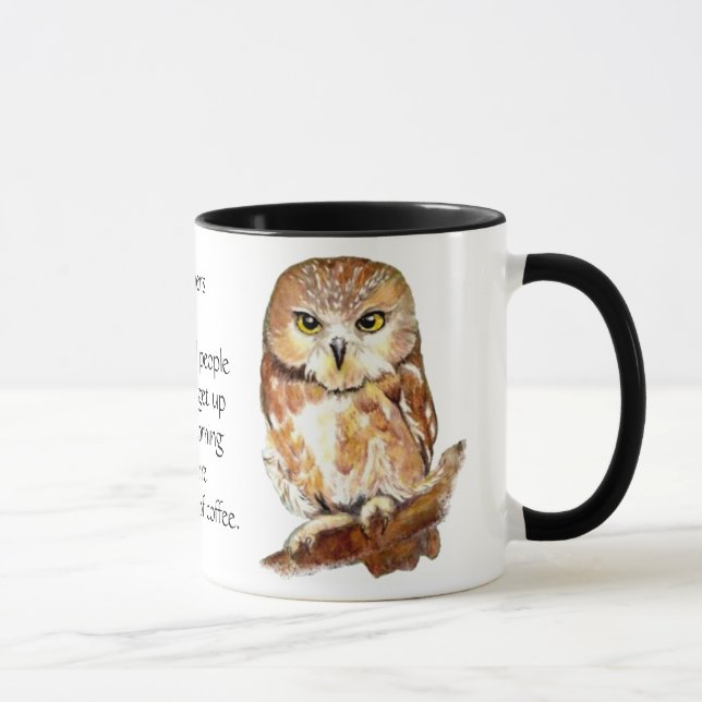 Tasse Mère Drôle Avant La Citation De Café, Chouette (Droite)