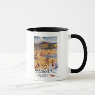 Tasse Mère et enfants British Rail de scène de plage