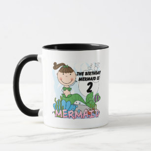 Tasse Mermaid 2e Anniversaire Tshirts et cadeaux