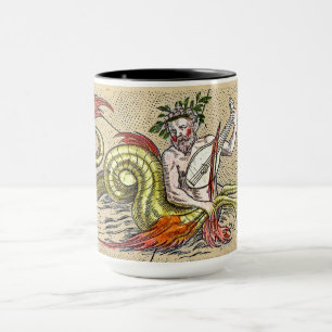 Tasse Merman Jouer un Lyre médiéval