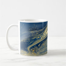 Tasse métallisée bleu et or
