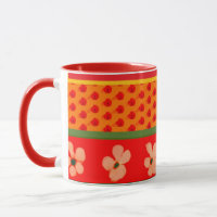 Tasse mexicaine avec motifs verts et rouges