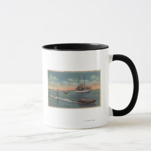 Tasse Miami, FL - Ski nautique, Bateau en bois