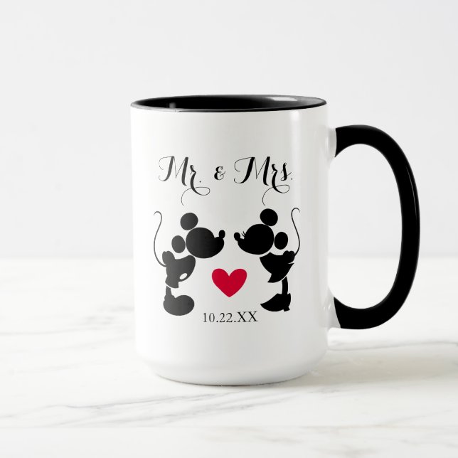 Tasse Mickey et Minnie Mariage | Silhouette (Droite)