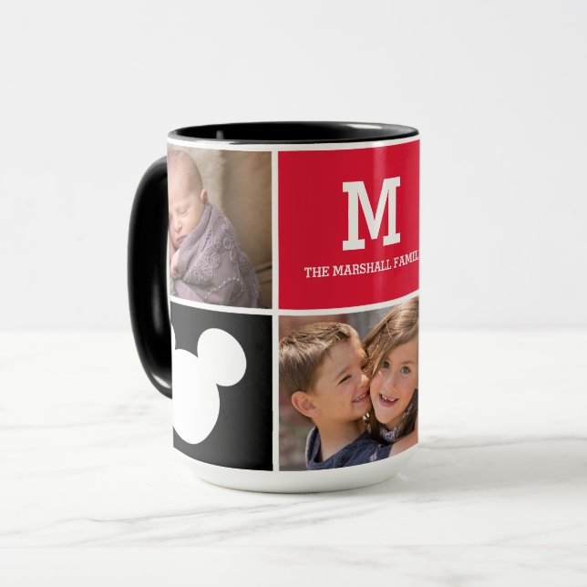 Tasse Mickey Mouse | Photos et monogrammes personnalisés (Devant gauche)