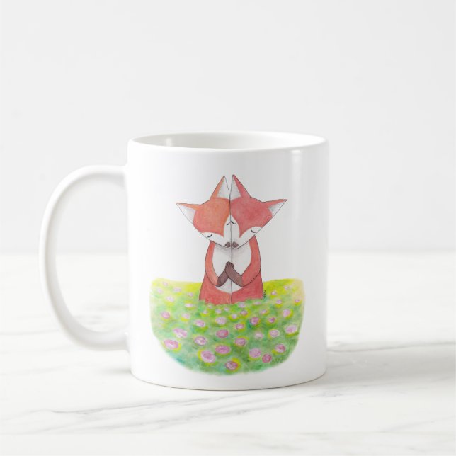 Tasse mignonne de couples de Fox de tasse de (Gauche)