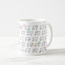 Tasse mignonne de motif de chien de carlin de