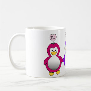 Tasse mignonne de pingouins d'amour de Bi de