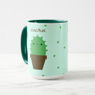 Tasse mignonne de plante de kawaii de cactus