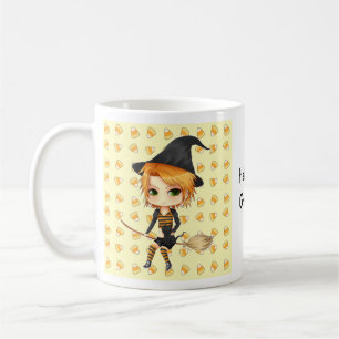 Tasse mignonne de sorcière de chibi de Halloween