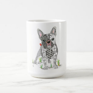 Tasse mignonne et adorable de bouledogue français