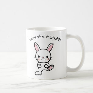 Tasse mignonne fâchée de lapin de tasse drôle d