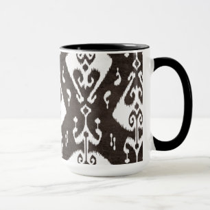 Tasse Mignons motifs tribaux ikat noirs et blancs