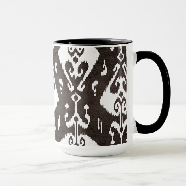 Tasse Mignons motifs tribaux ikat noirs et blancs (Droite)