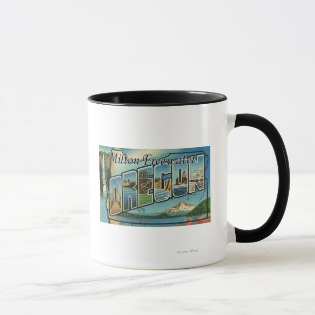 Tasse Milton-Freewater, Oregon - Scènes de grandes lettr (Droite)
