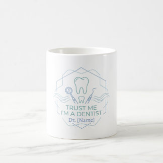 Tasse Minimaliste Dentiste – Dr. [Nom] Icône Denta