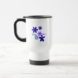 Tasse minimaliste élégante florale bleue et violet