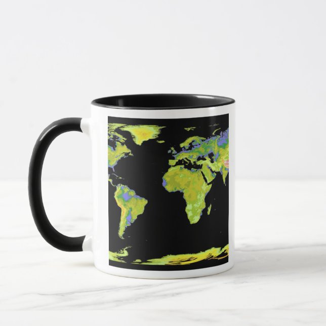 Tasse Modèle d'élévation numérique des continents sur Ea (Gauche)