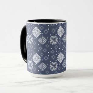 Tasse modèle ethnique de bleu de style de boho