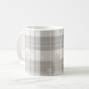 Tasse moderne à carreaux gris clair et hiver avec