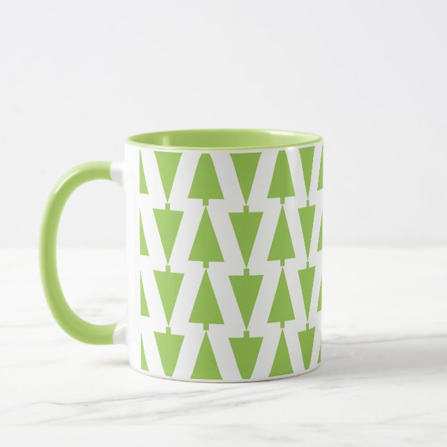 Tasse moderne de motif d'arbre de Noël de vert de (Gauche)