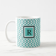 Tasse moderne de motif de cercles de turquoise