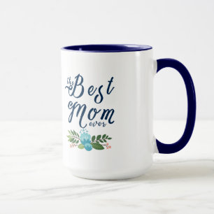 Tasse Moderne La Meilleure Maman Éternelle - Bleu Texte 
