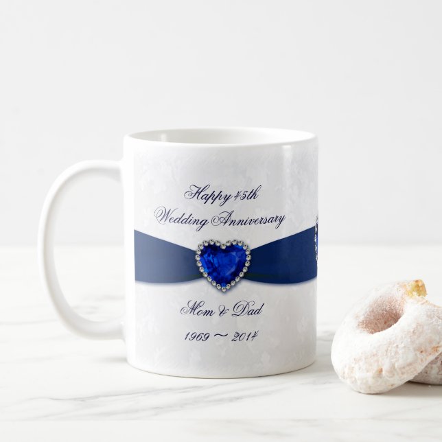 Tasse molle d'anniversaire de mariage de damassé (Avec donut)