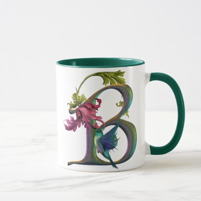 Tasse Monogramme B de colibri (Droite)