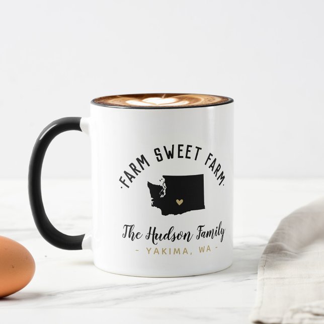 Tasse Monogramme de la famille de la ferme sucrée de Was (Créateur téléchargé)