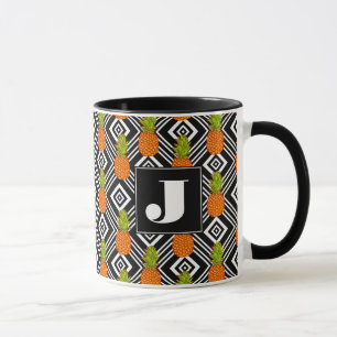 Tasse Monogramme géométrique des ananas