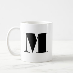 Tasse Monogramme Gras Moderne Minimaliste Noir Bla