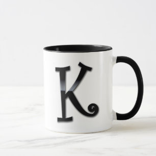 Tasse Monogramme noir de lustre - K