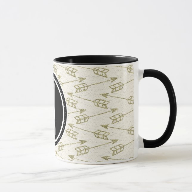 Tasse Monogramme noir tribal des flèches | (Droite)