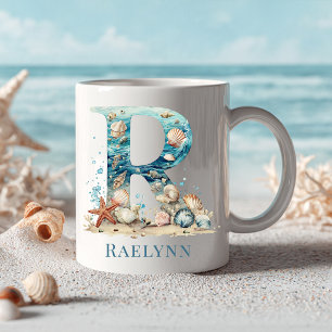 Tasse Monogramme Personnalisé R Initiale de la Côt