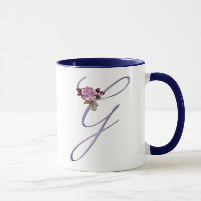 Tasse Monogramme rose G de roses (Droite)