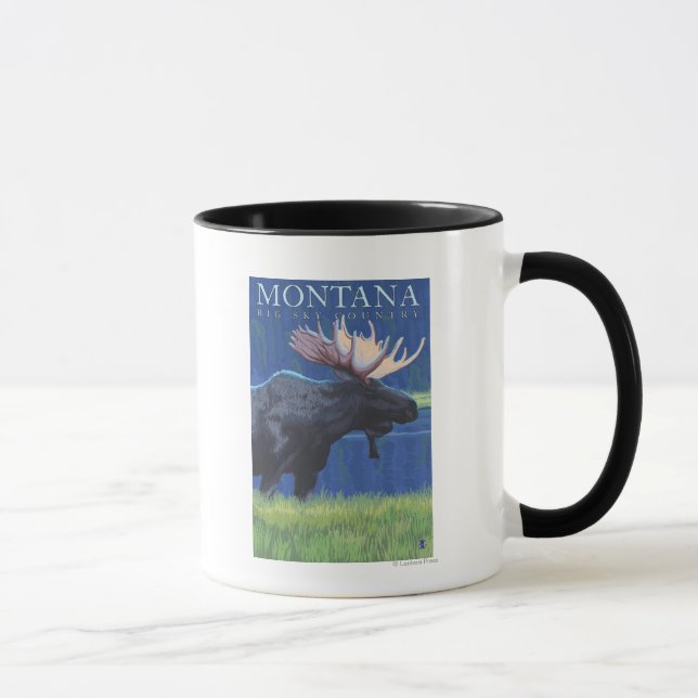 Tasse Montana — Big Sky Country Moose au clair de lune (Droite)