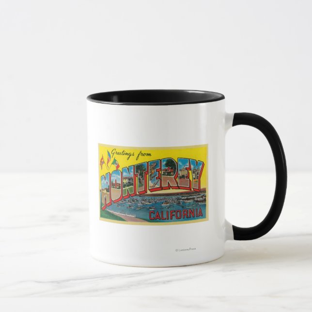 Tasse Monterey, Californie - Scènes de grandes lettres (Droite)
