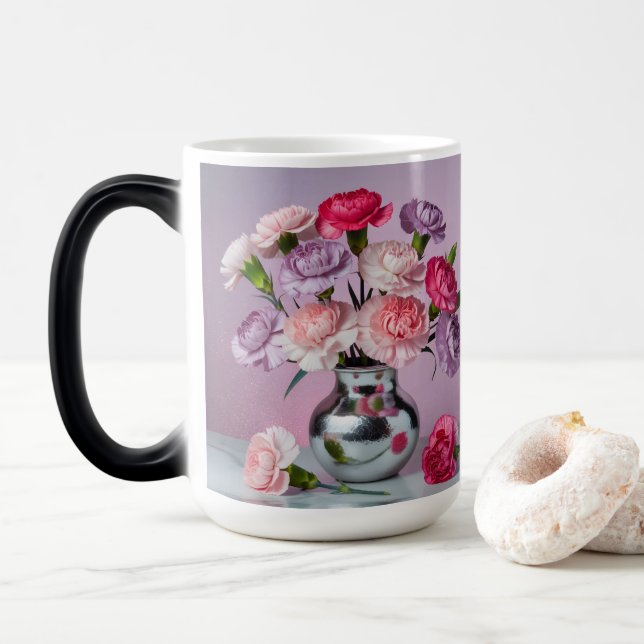Tasse Morphing aux Œillets Lavande (Avec donut)
