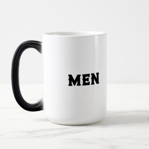 Tasse Morphing Unique – Texte du nom "HOMMES" pour