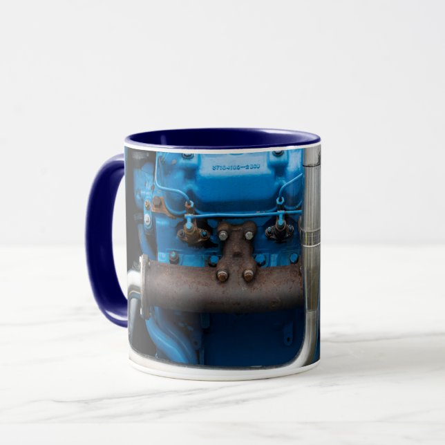 Tasse Moteur Tracteur bleu (Devant gauche)