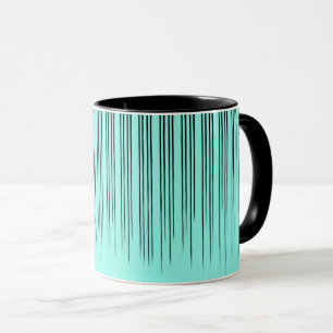 Tasse Motif à rayures élégant noir/turquoise