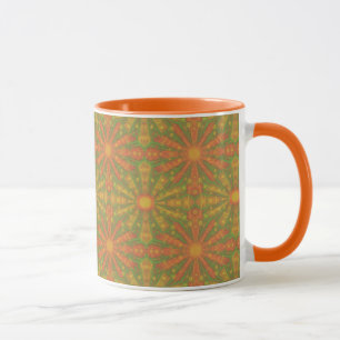 Tasse motif abstrait "Sunshine" en orange et jaune